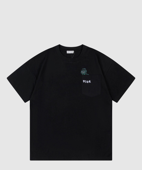 디올 로고 프린트 반팔