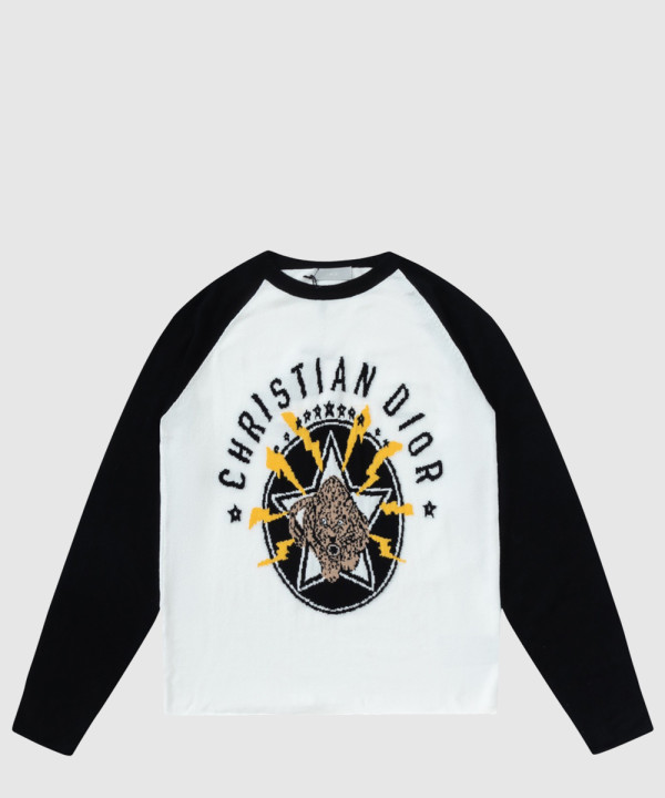 디올 긴팔 프린트 톱