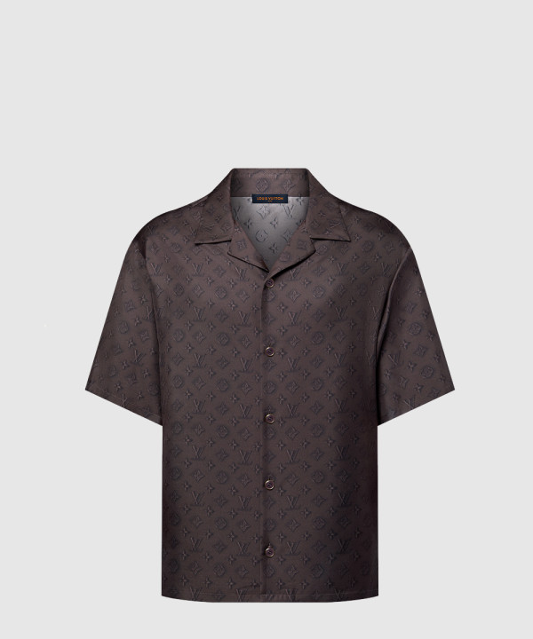 루이비통 프린티드 모노그램 쇼트 슬리브드 실크 셔츠