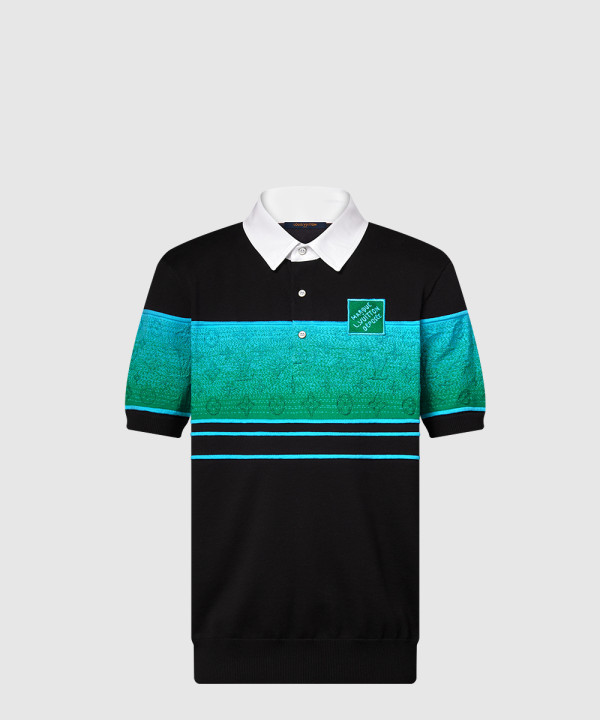 루이비통 이리데슨트 자카드 쇼트 슬리브드 폴로