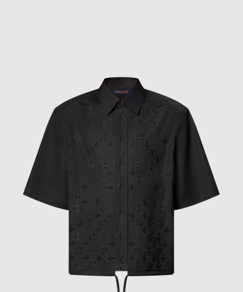루이비통 모노그램 플라워 엠브로이더드 쇼트 슬리브드 셔츠