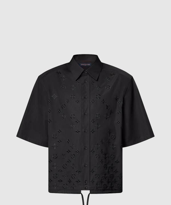 루이비통 모노그램 플라워 엠브로이더드 쇼트 슬리브드 셔츠