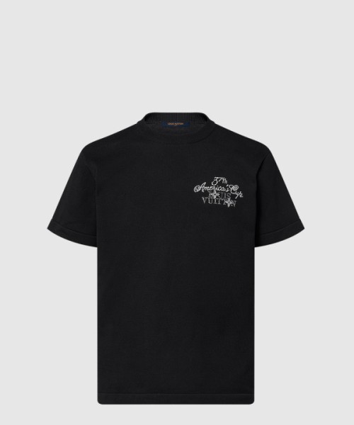 루이비통 엠벨리시드 쇼트 슬리브드 코튼 크루넥