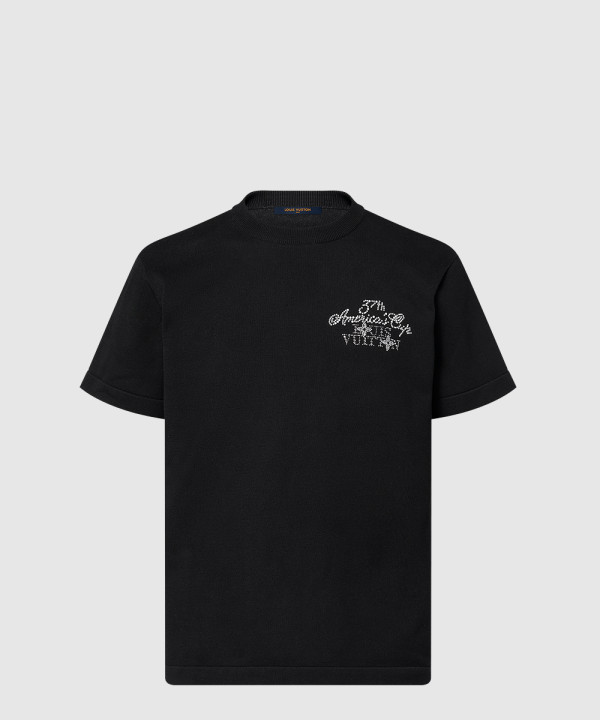 루이비통 엠벨리시드 쇼트 슬리브드 코튼 크루넥