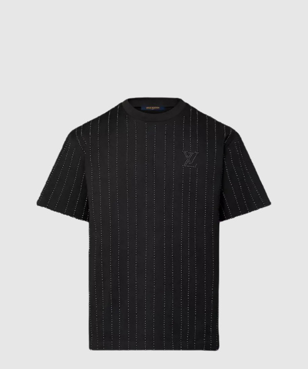 루이비통 크리스털 장식 코튼 티셔츠