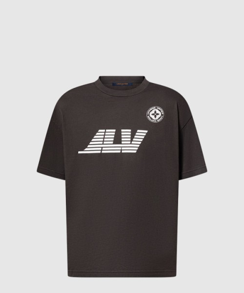 루이비통 워시드 프린티드 코튼 티셔츠