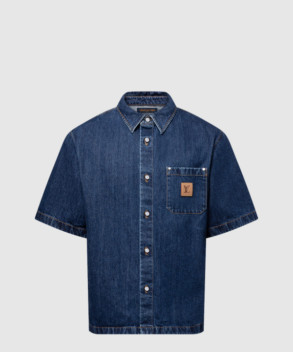 루이비통 시그니처 데님 쇼트 슬리브드 셔츠