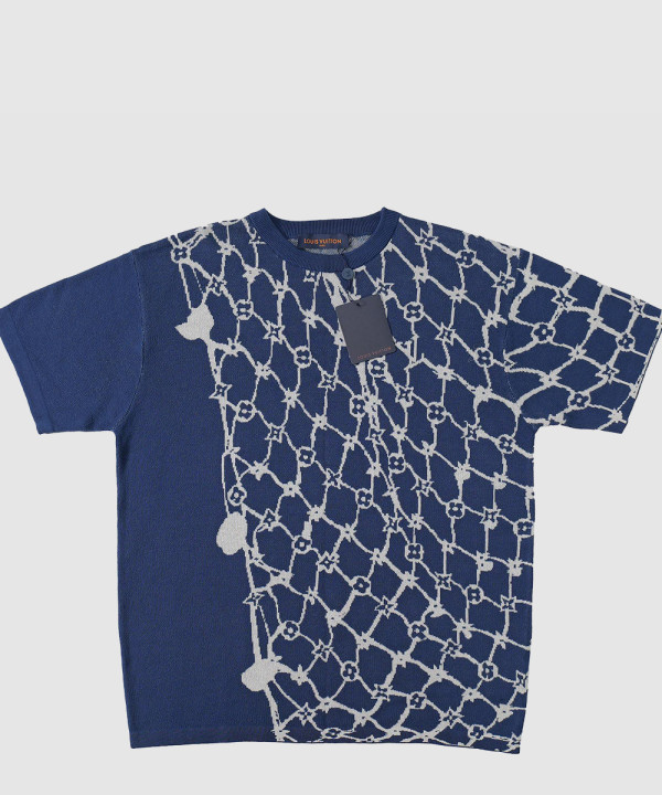 루이비통 코튼 쇼트 슬리브드 크루넥