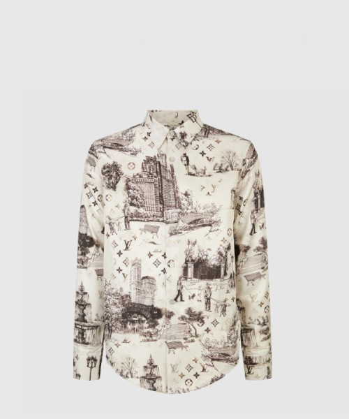 루이비통 롱 슬리브드 실크 셔츠