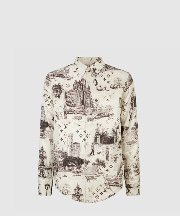 루이비통 롱 슬리브드 실크 셔츠