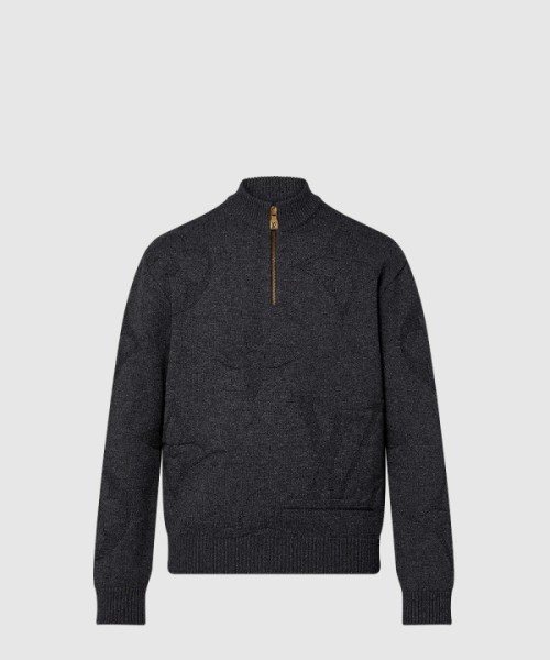 루이비통 모노그램 자카드 울 하프 지퍼 풀오버