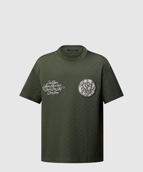 루이비통 다미에 니트 코튼 반팔 티셔츠