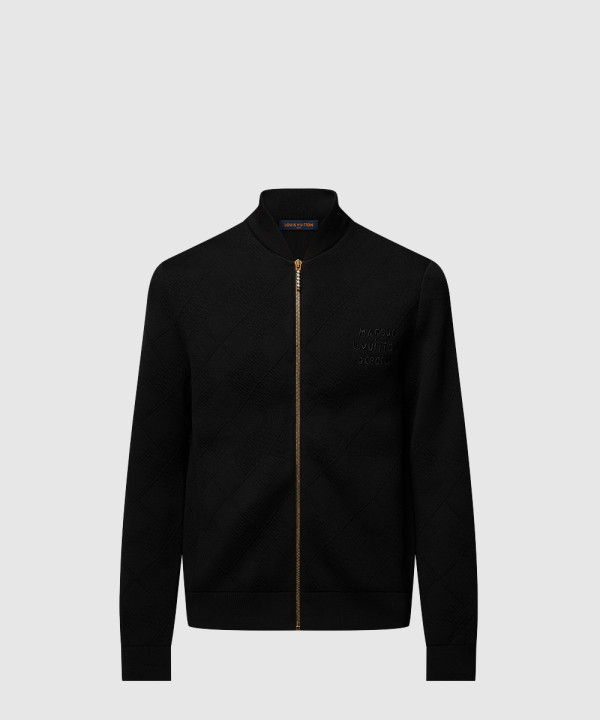 루이비통 텍스처드 니트 울 블렌드 블루종