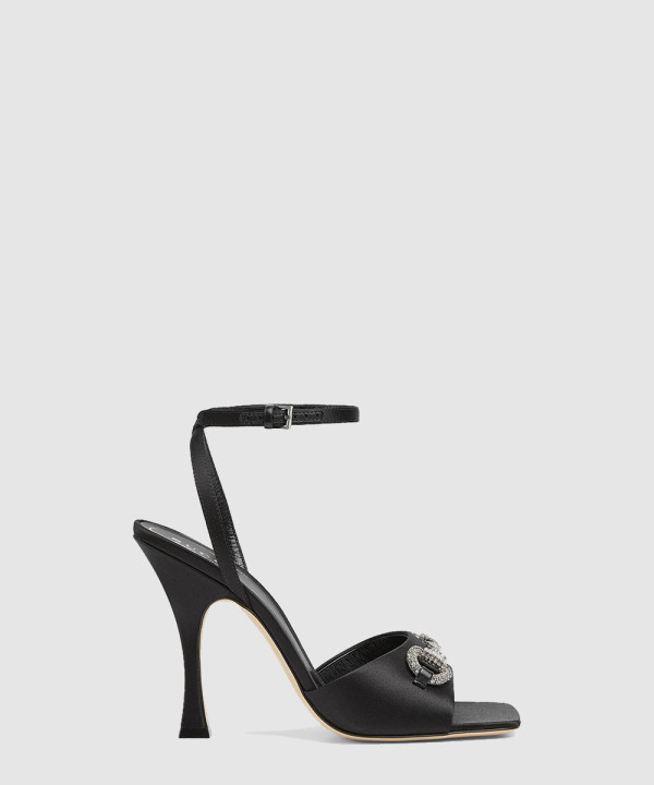 구찌 크리스탈 호스빗 장식이 있는 샌들 834344
