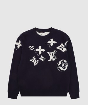 루이비통 로고 니트 코트