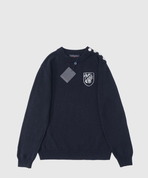 루이비통 엠브로이더드 코튼 블렌드 크루넥