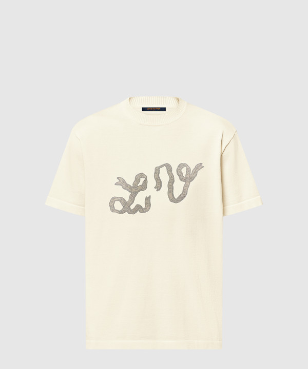 루이비통 엠벨리시드 쇼트 슬리브드 코튼 크루넥