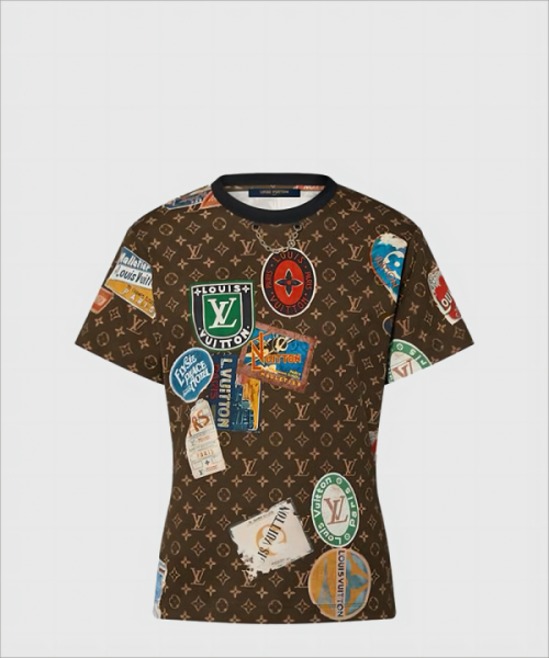 루이비통 로고 프린트 반팔