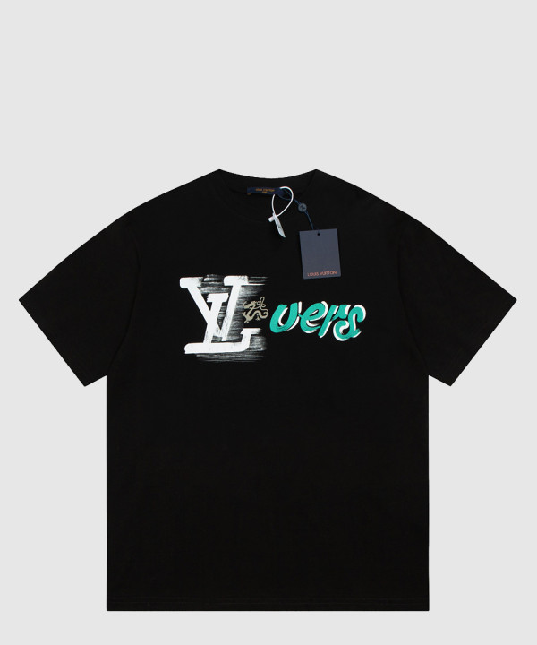 루이비통 로고 프린트 반팔