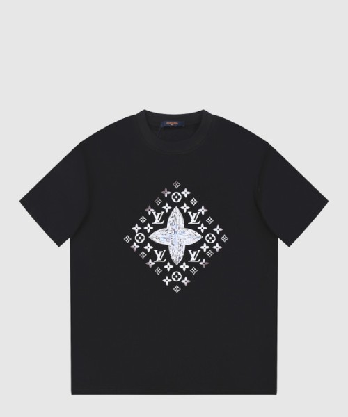 루이비통 로고 프린트 반팔