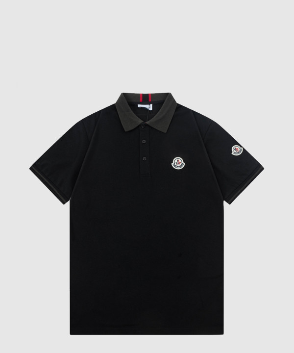 몽클레어 로고 코튼 피케 폴로 셔츠
