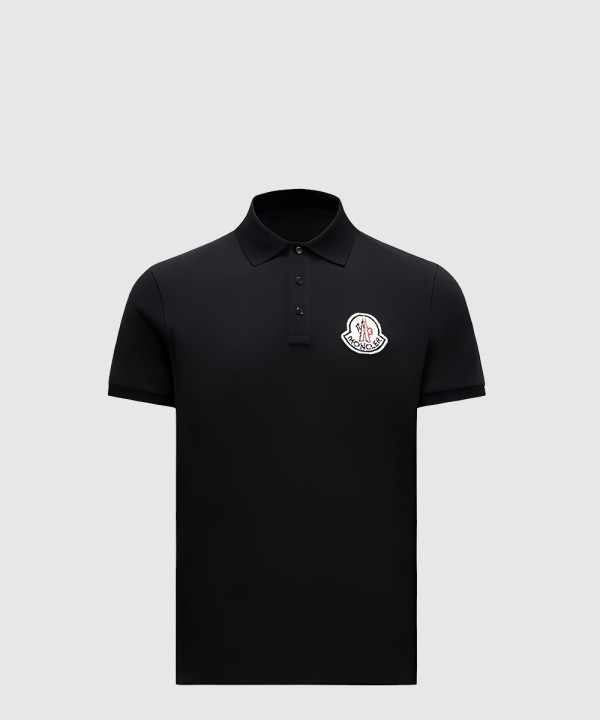 몽클레어 로고 패치 코튼 폴로 셔츠