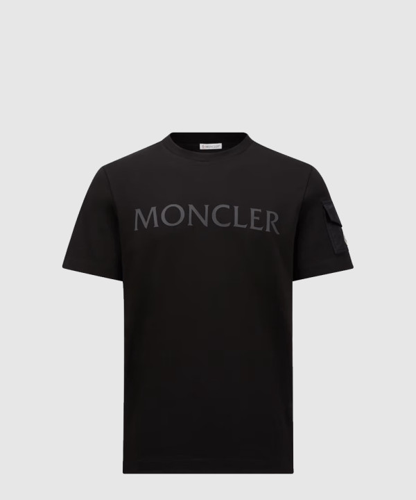 몽클레어 라미네이트 로고 코튼 티셔츠