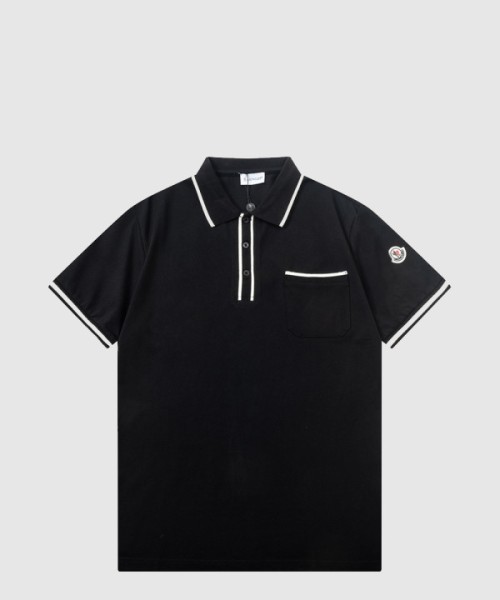 몽클레어 로고 패치 코튼 폴로 셔츠