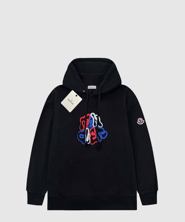 몽클레어 로고 프린트 코튼 후디