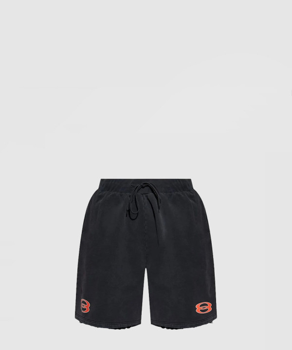 발렌시아가 로고 프린팅 코튼 스웨트 쇼츠