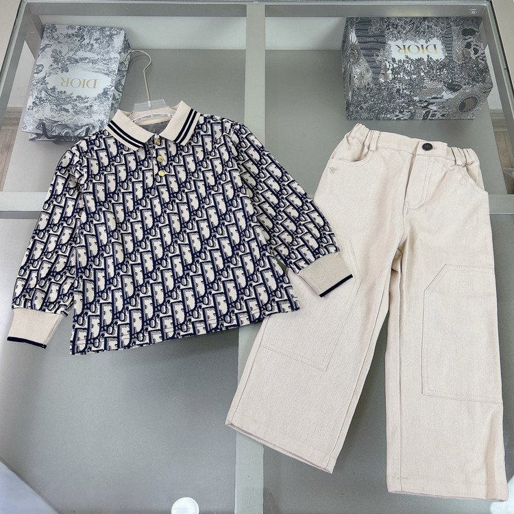 디올 키즈 카라 티셔츠 팬츠 셋업