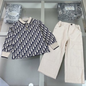 디올 키즈 카라 티셔츠 팬츠 셋업