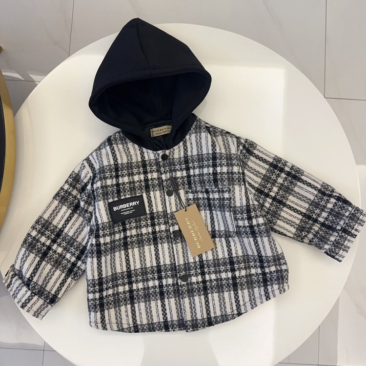 버버리 키즈 후드 경량 패딩