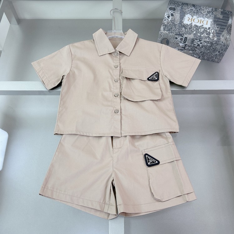 프라다 키즈 카라 와이셔츠 팬츠 셋업