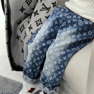 루이비통 키즈 모노그램 데님 팬츠