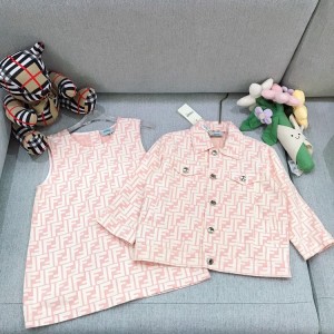 펜디 키즈 카라 자켓 원피스 셋업