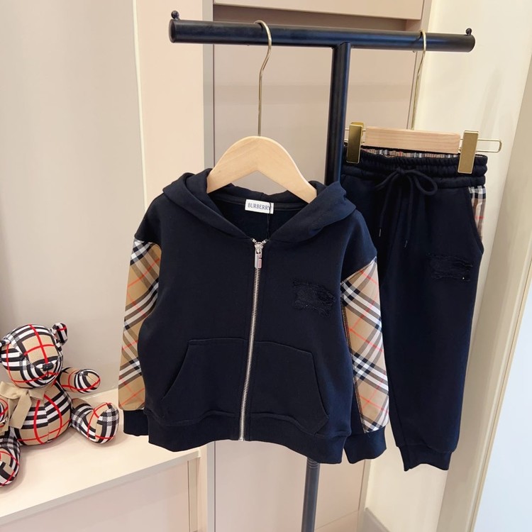 버버리 키즈 후드 집업 밴딩 팬츠 셋업