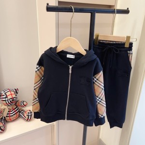 버버리 키즈 후드 집업 밴딩 팬츠 셋업