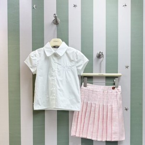 펜디 키즈 카라 와이셔츠 스커트 셋업