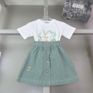 디올 키즈 반팔 티셔츠 스커트 셋업