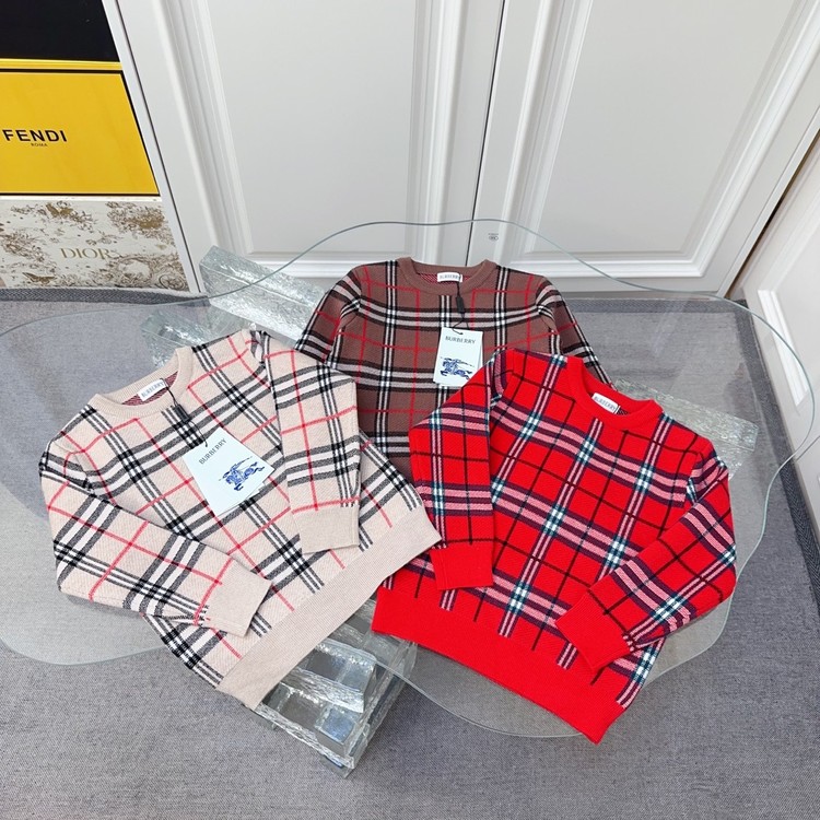 버버리 키즈 라운드 니트