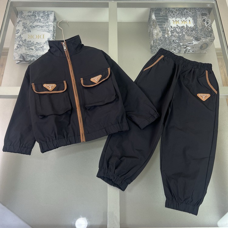 프라다 키즈 집업 밴딩 팬츠 셋업