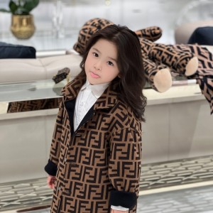 펜디 키즈 양면 롱 코트