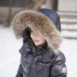 몽클레어 키즈 퍼 후드 패딩