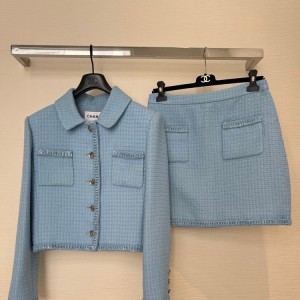 [고퀄] 샤넬 카라 트위드 자켓 스커트 셋업