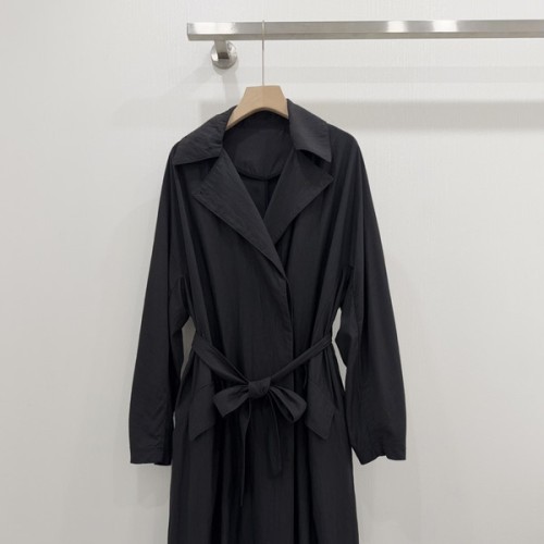 더로우 카라 벨트 롱 자켓