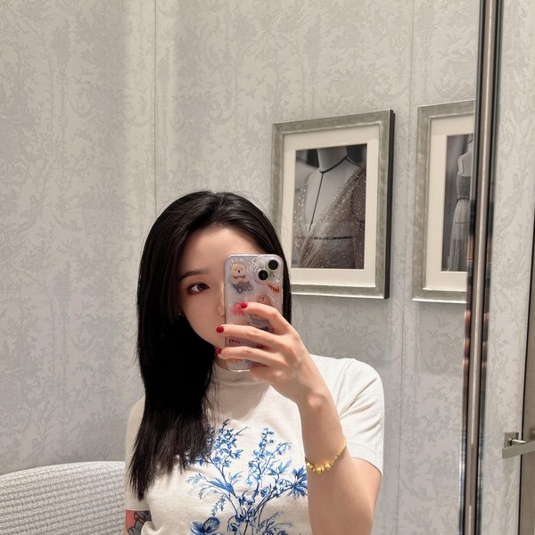 [고퀄]디올 자수 반팔 니트