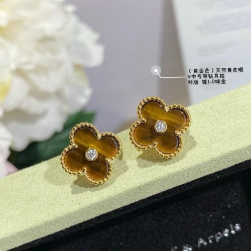 [18K GOLD 주문제작] 반클리프 빈티지 알함브라 다이아 클립 귀걸이