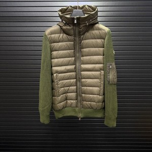 몽클레르 MONCLER 보이지 않는 모자 스탠드칼라 울 조합 남성용 오리털 패딩 점퍼