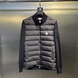 몽클레르 MONCLER 세련된 스탠드칼라 니트 코디 남성용 오리털 패딩 점퍼